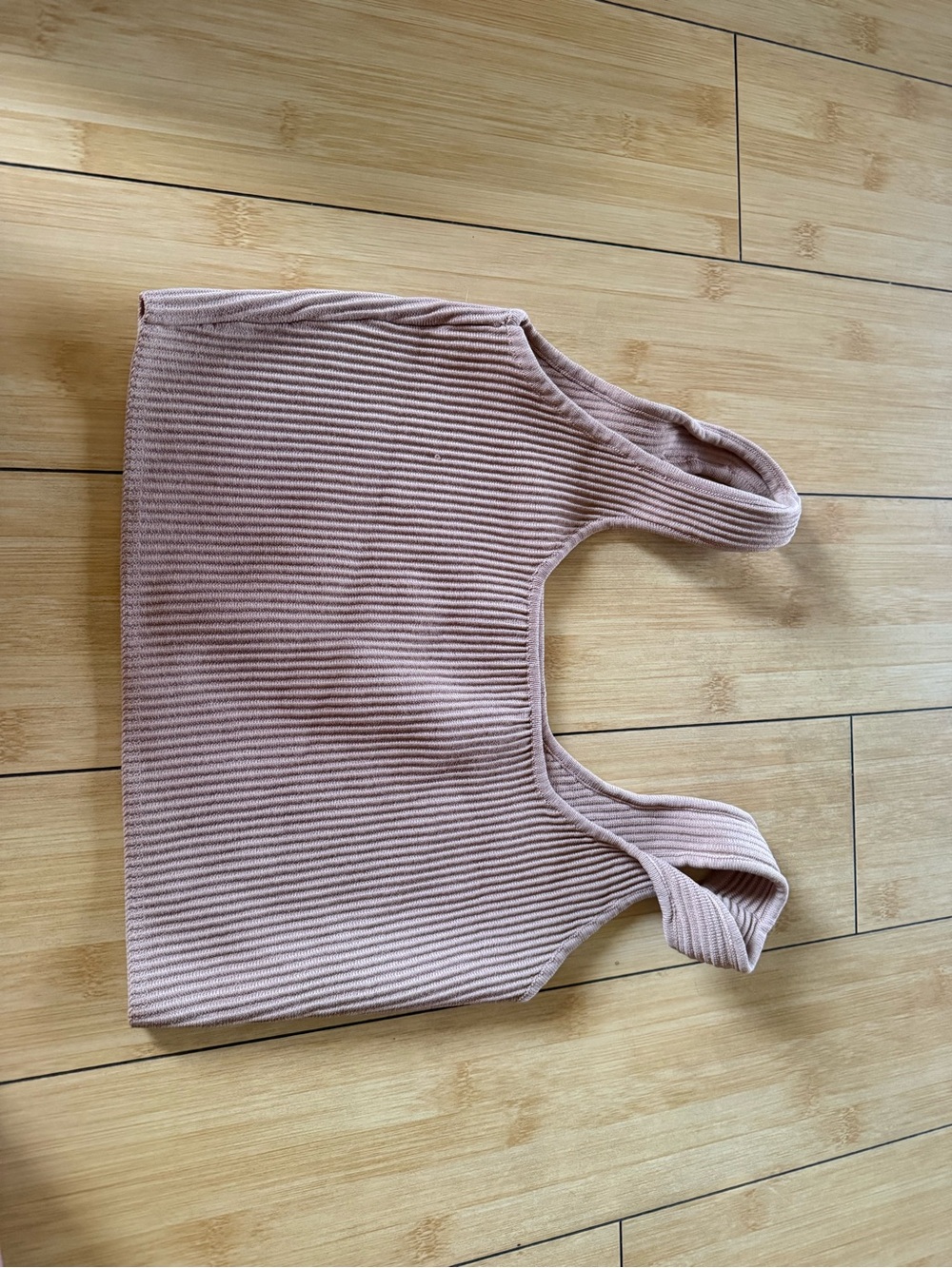 Ribbed Brown Crop Tank Top